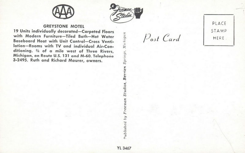Greystone Motel - Old Postcard (newer photo)